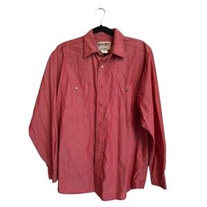 Wrangler Rugged Wear Mens Long Sleeve Shirt size Large Western Cowboy Retro